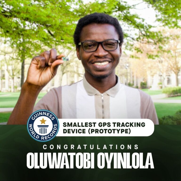 Nigerian Innovator Sets Guinness World Record for Smallest GPS Tracker
